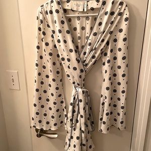 L’Academie silky wrap mini dress